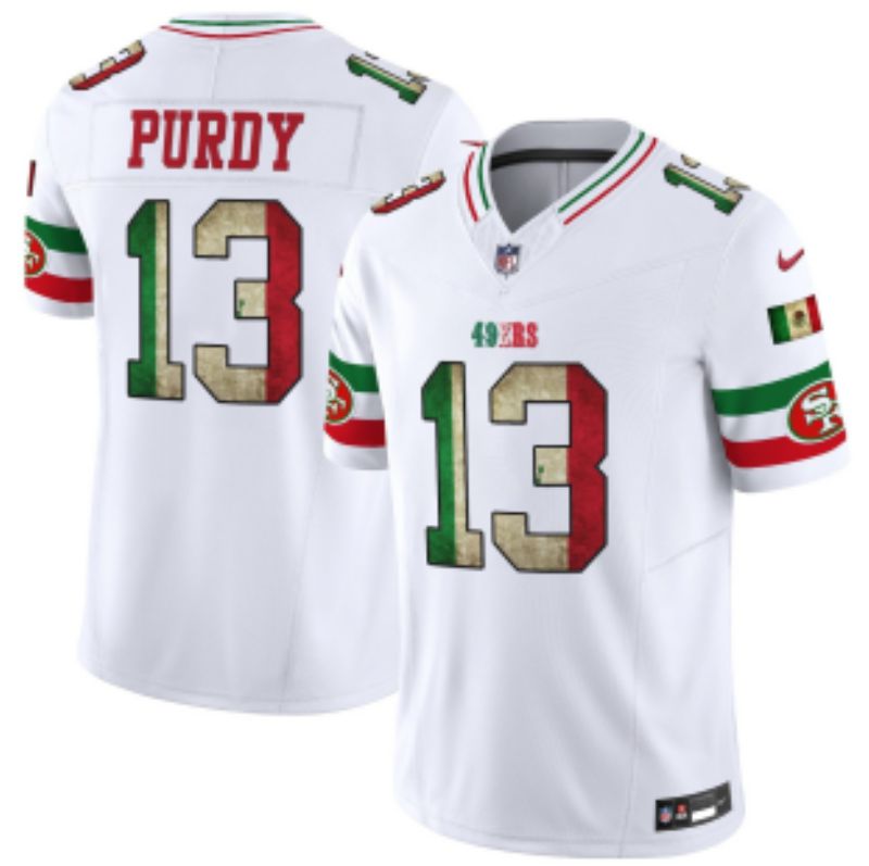 Men 2026 San Francisco 49ers #13 Purdy White three generations Nike Limited NFL Jersey style 001
